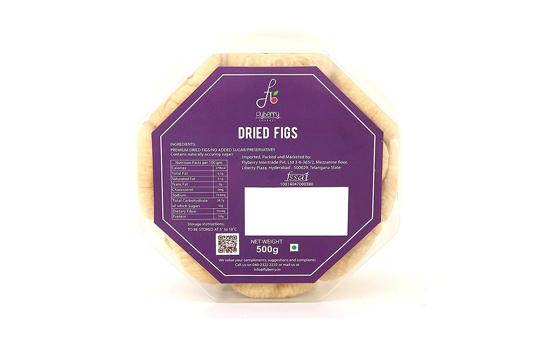 Flyberry Gourmet Dried Figs    Box  500 grams